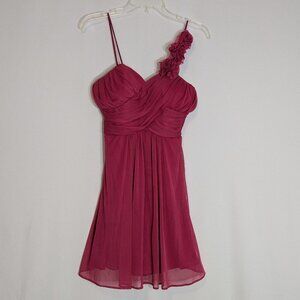 CINDY Fuchsia Pink Spaghetti Strap Fit & Flare Formal Prom Dress; Size 0